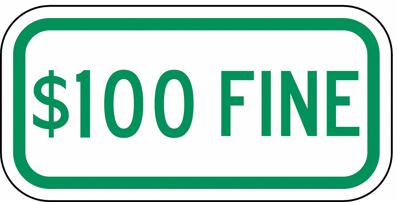 Fine Parking Sign 6 x 12 
