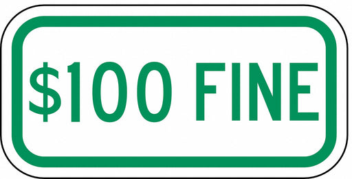 Fine Parking Sign 6 x 12 