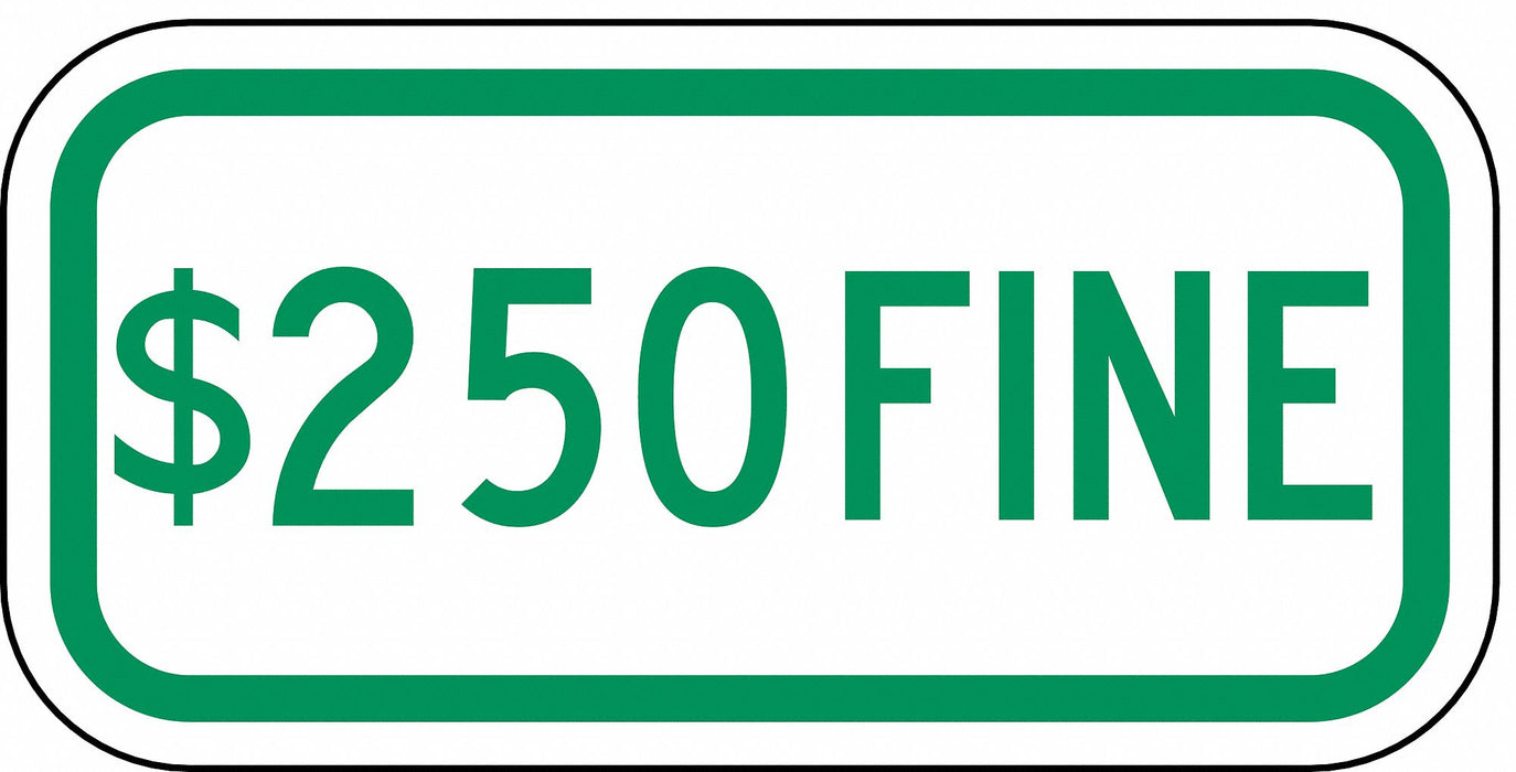 Fine Parking Sign 6 x 12 