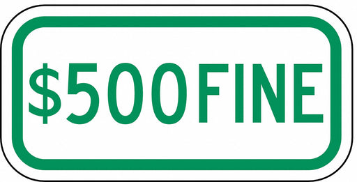 Fine Parking Sign 6 x 12 