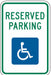 Reserved Parking Parking Sign 18 x 12 
