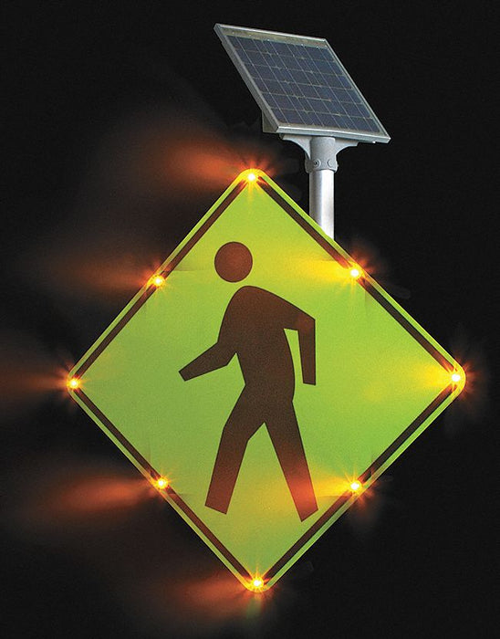 LEDCrossingSign Yellow-Green Solar
