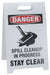 Floor Safety Sign White Plastic 20 in H