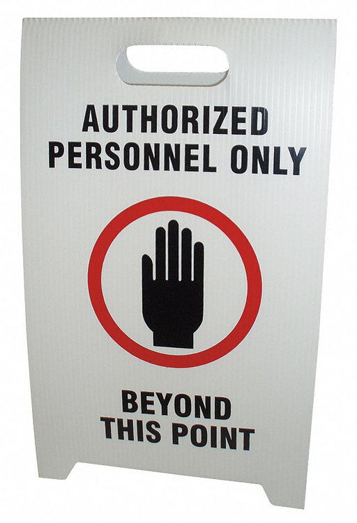 Floor Sign White Plastic 20 in H