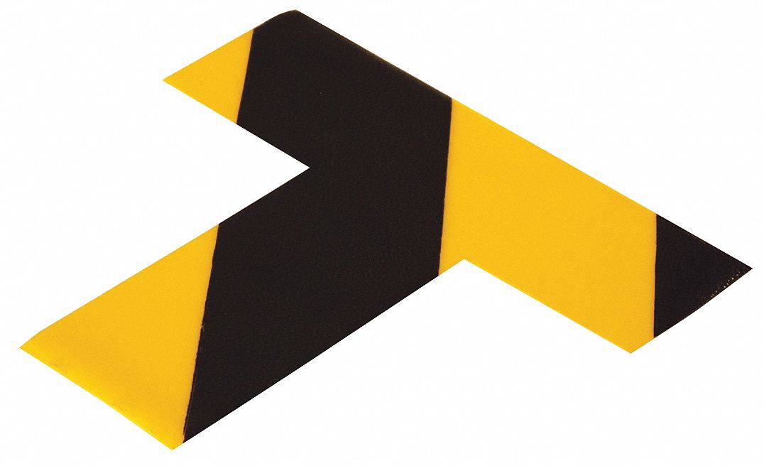 K3723 Floor Tape Black/Yellow 2inx6in T PK100