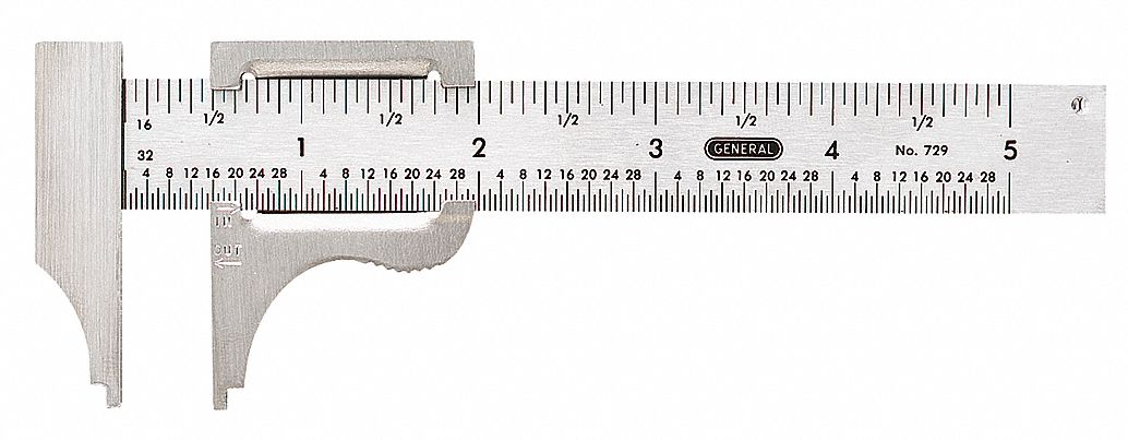 Vernier Caliper 4 In SS 1/16 1/32 Grad