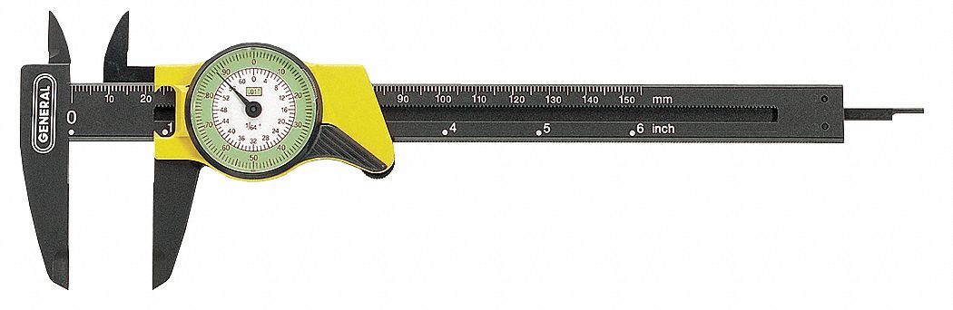 Dial Caliper Plastic 6 In 0.01 Grad