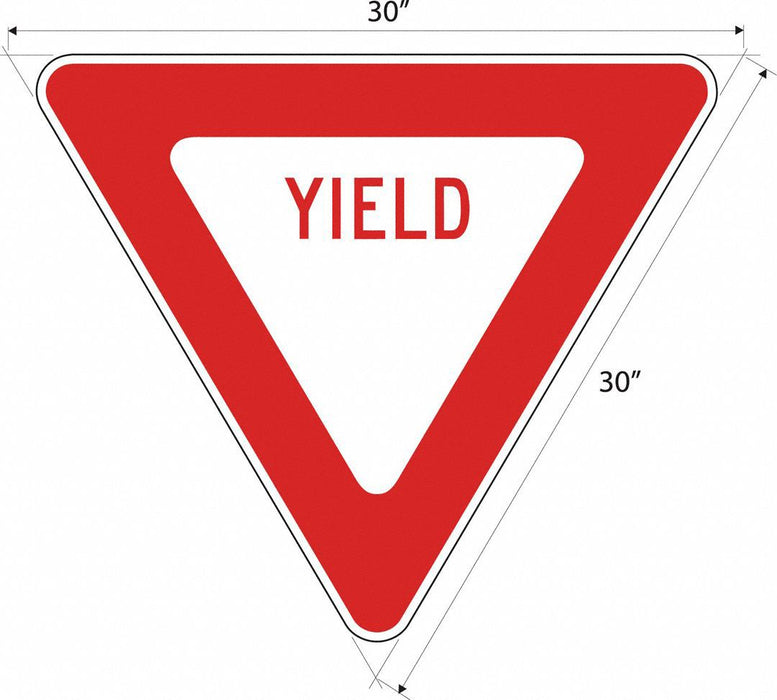 D9794 Traffic Sign 30 in x 30 in Red/White