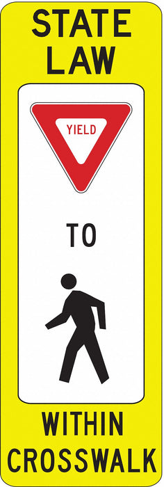 TrafficSign 36inx12in White/Yellow