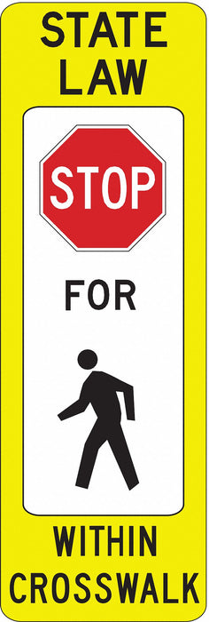 TrafficSign 36inx12in White/Yellow