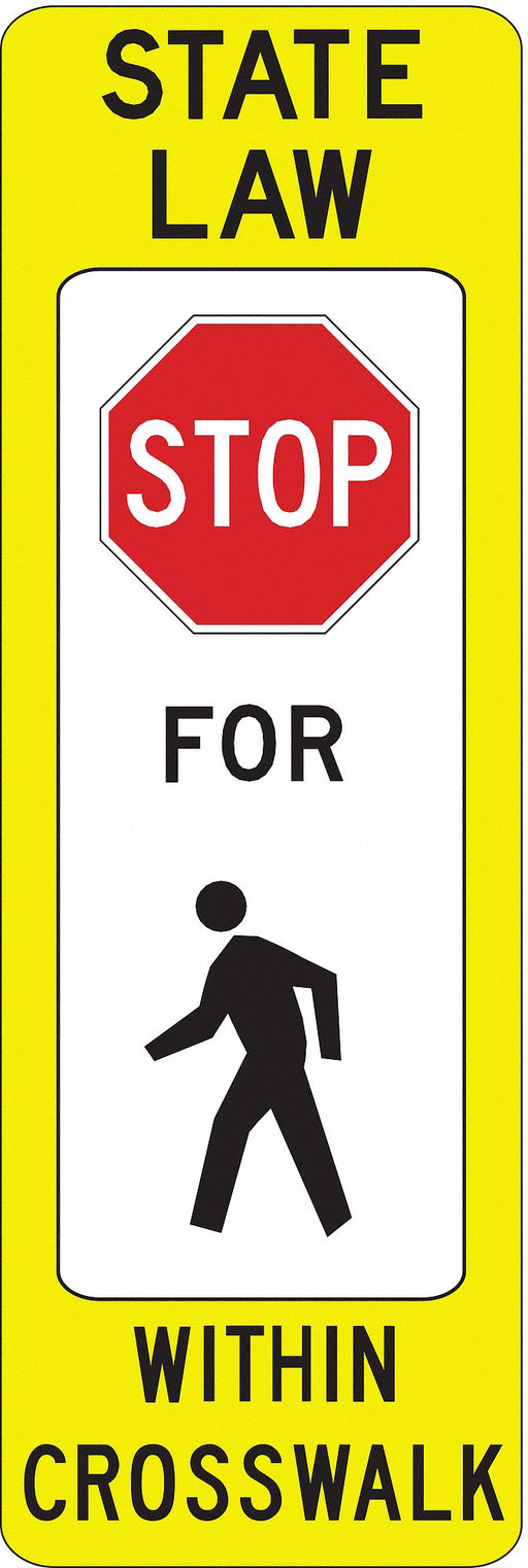 TrafficSign 36inx12in White/Yellow