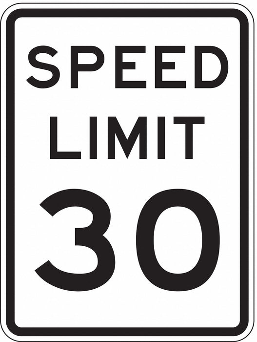 Speed Limit 30 Traffic Sign 24 x 18 