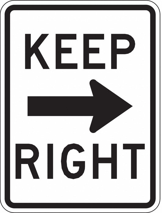 Traffic Sign 24 in x 18 in White