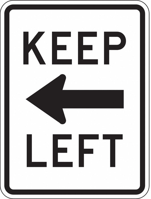 Traffic Sign 24 in x 18 in White
