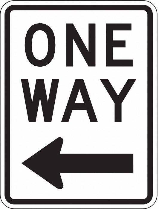 Traffic Sign 24 in x 18 in White