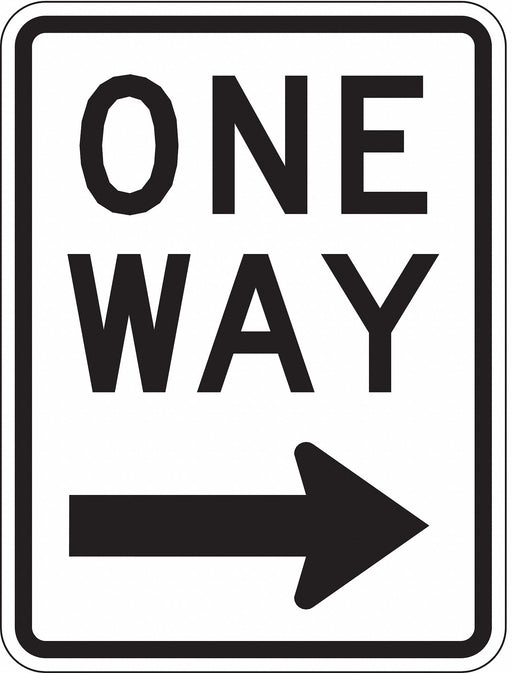 D9712 Traffic Sign 24 in x 18 in White