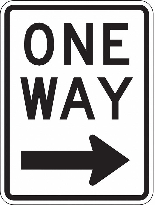D9712 Traffic Sign 24 in x 18 in White