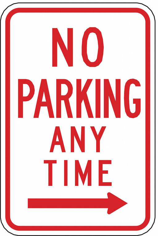 No Parking Any Time Sign 18 x 12 