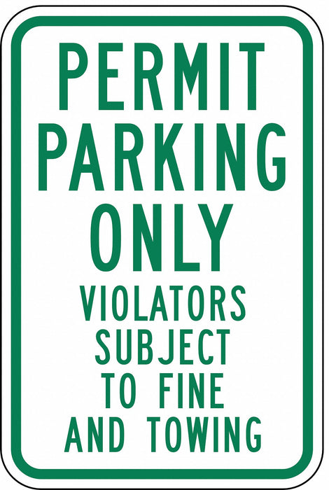 Permit Parking Sign 18 x 12 