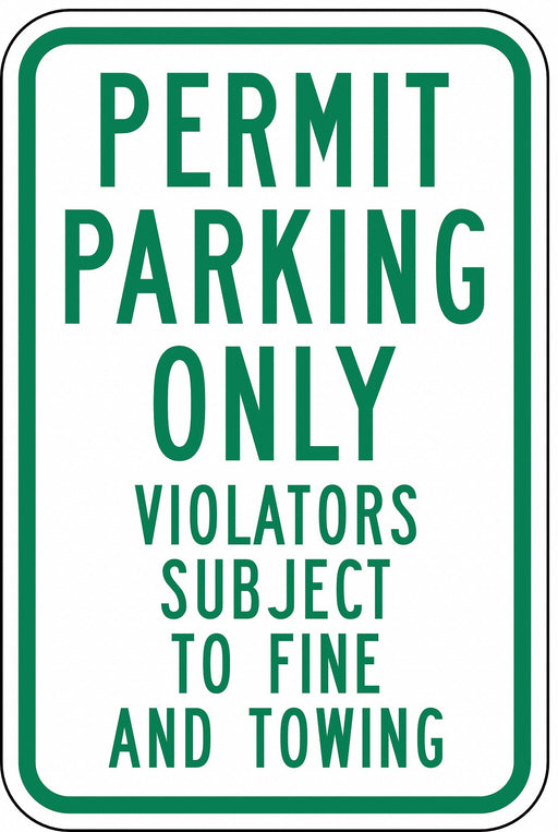 Permit Parking Sign 18 x 12 