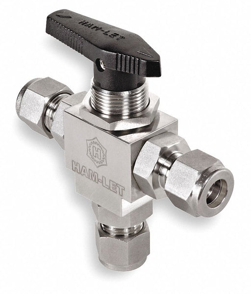 Manual 3-Way Ball Valve 1/4 316 SS