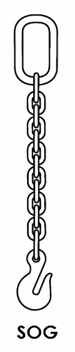 Chain Sling 3/8 in Size G80 5 ft L SOG