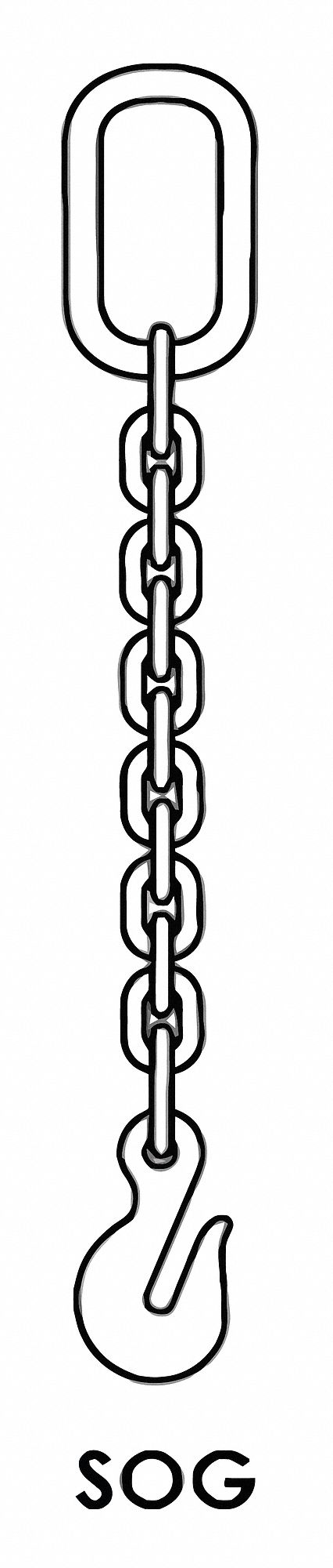 Chain Sling 3/8 in Size G80 5 ft L SOG