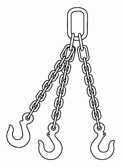 Chain Sling 3/8 in Size G80 5 ft L TOS