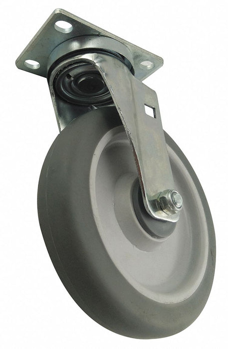 Plate Caster Swivel Rubber 7 3/8 H