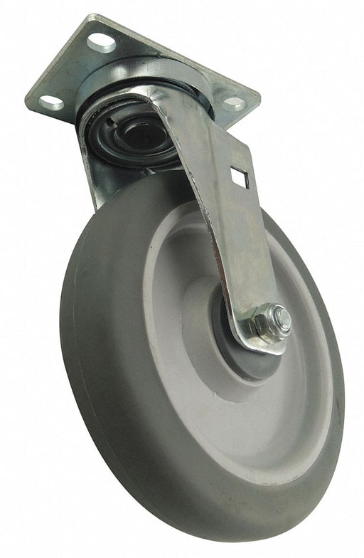 Plate Caster Swivel Rubber 7 3/8 H