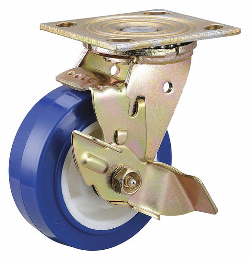 Plate Caster Swivel Polyurethane 6 1/2 H