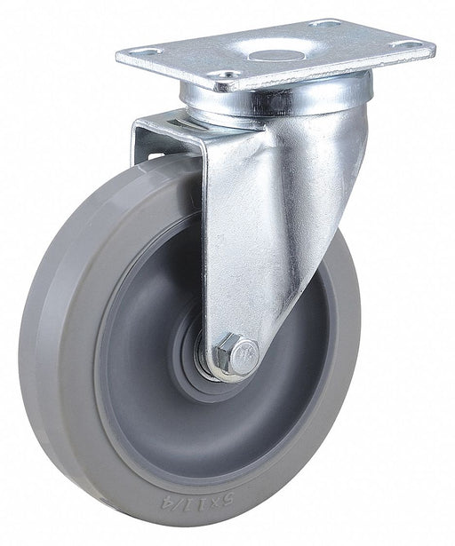 Plate Caster Swivel Rubber 6 3/16 H