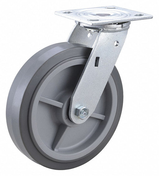 Plate Caster Swivel Rubber 9 1/2 H