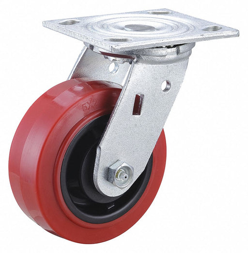 Plate Caster Swivel Polyurethane 6 1/2 H