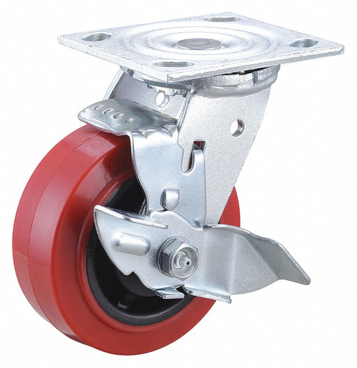 Plate Caster Swivel Polyurethane 6 1/2 H