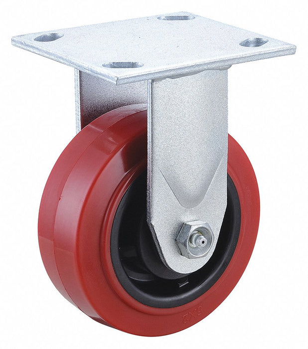 Plate Caster Rigid Polyurethane 6 1/2 H