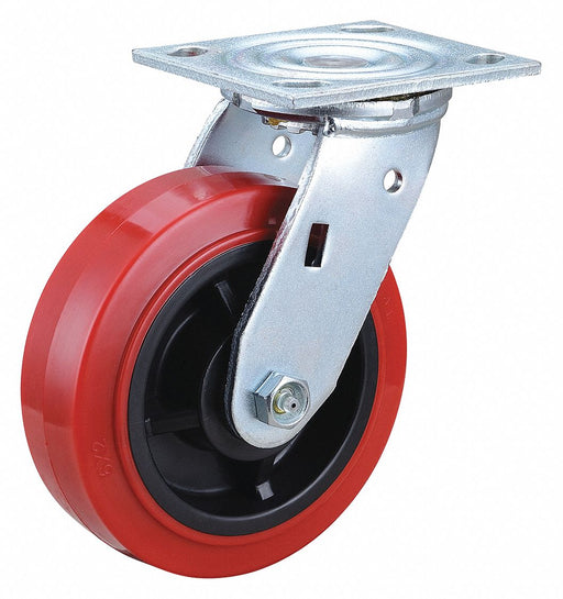 Plate Caster Swivel Polyurethane 7 1/2 H