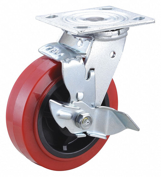 Plate Caster Swivel Polyurethane 7 1/2 H