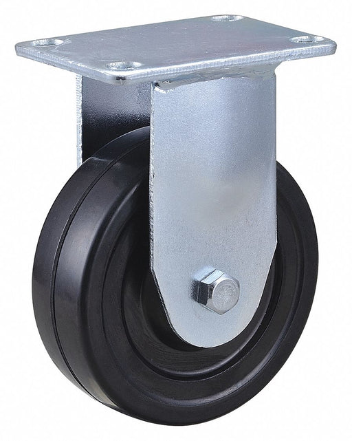 Plate Caster Rigid Rubber 5 3/16 H