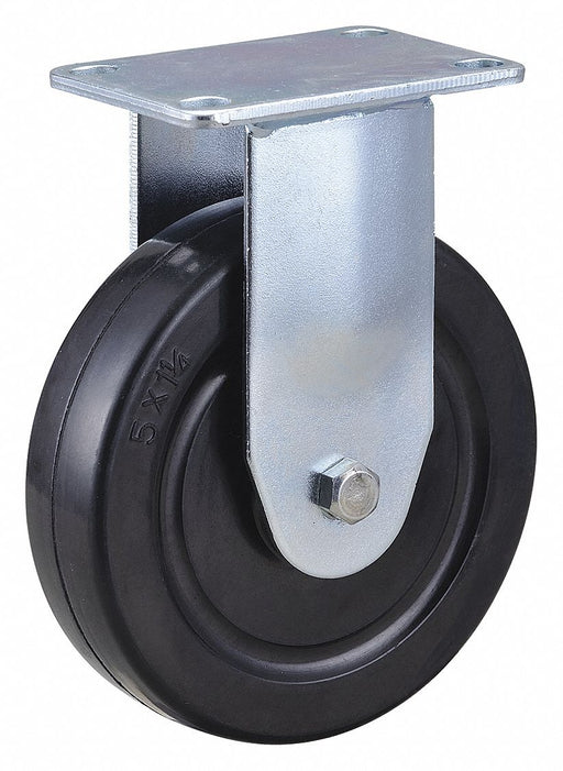 Plate Caster Rigid Rubber 6 3/16 H