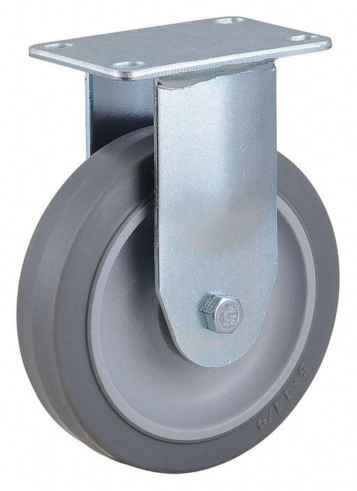 Plate Caster Rigid Rubber 6 3/16 H