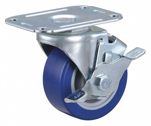 Plate Caster Swivel Polyurethane 3 3/4 H