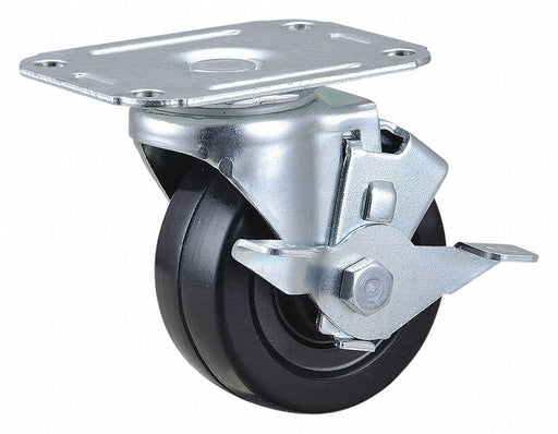 Plate Caster Swivel Rubber 3 3/4 H