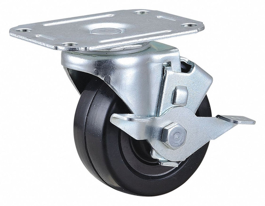 Plate Caster Swivel Rubber 3 3/4 H