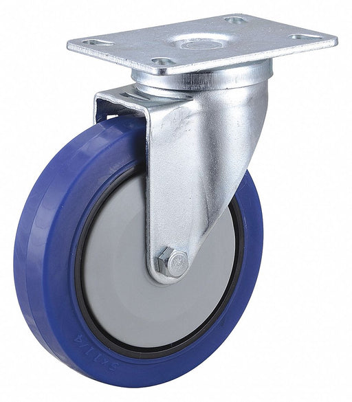 Plate Caster Swivel Rubber 6 3/16 H