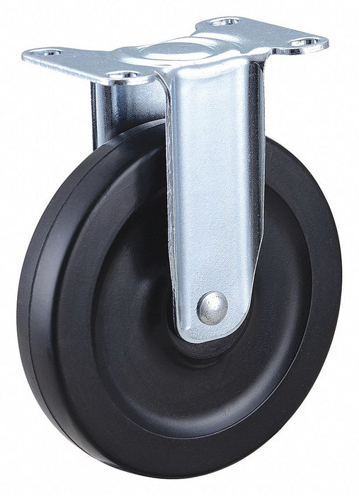 Plate Caster Rigid Rubber 5 7/8 H