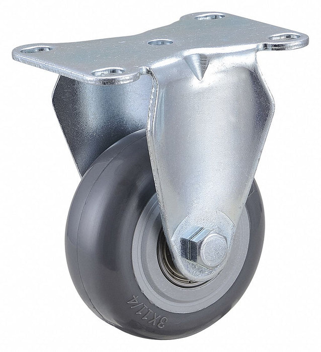 Plate Caster Rigid Polyurethane 4 1/4 H
