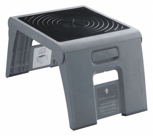 Folding Step Gray 300 lb Ld Cap. Plastic