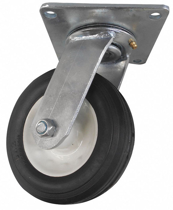 Plate Caster Swivel Rubber 7 3/8 H