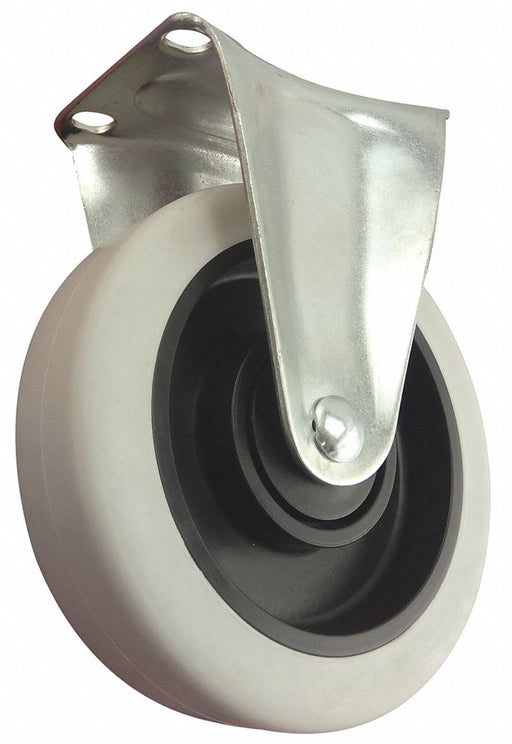 Plate Caster Rigid Rubber 6 1/8 H